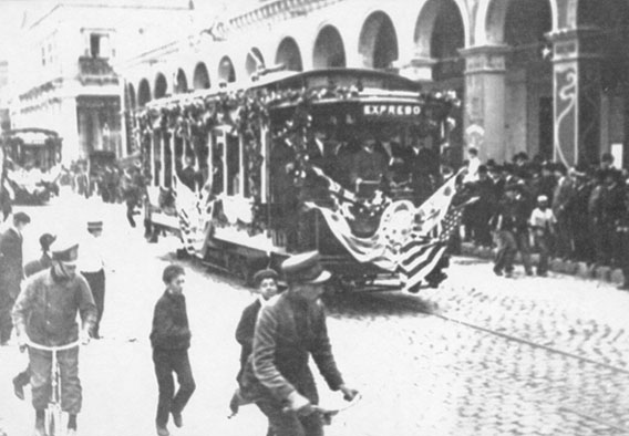 Inaugural tram of the S.C. de M. electric services - IMM collection photo